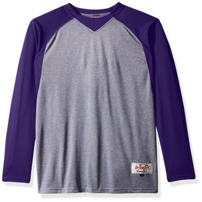 Boy's Intensity Boys Raglan Baseball Tee, Oxford/Purple, Medium