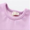 Csbks Toddler Baby Girls Long Sleeve Cotton Dress Solid Ruffle Tops 3T Purple view 4