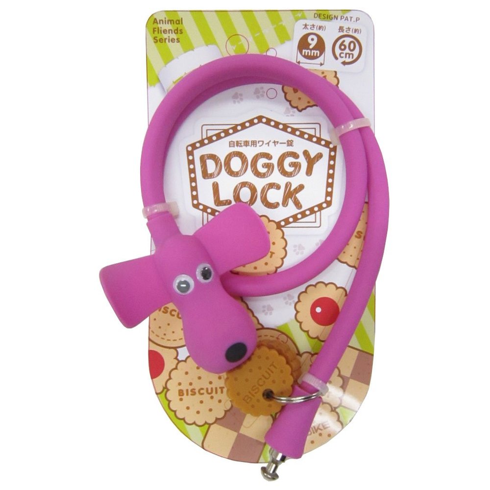 TS Bike DG-01 Doggie Lock, Diameter 0.4 x 23.6 inches (9 x 60 cm), Pink