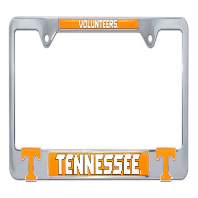 Elektroplate Officially Licensed University of Tennessee Volunteers Chrome Metal License Plate Frame with 3D Logos affixed | Premium Metal Car Tag Holder | Weather-Proof Automotive Accessory