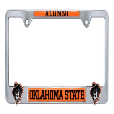 Elektroplate Officially Licensed Oklahoma State University Alumni Chrome Metal License Plate Frame with 3D Logos affixed | Premium Metal Car Tag Holder | Weather-Proof Automotive Accessory