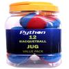 Python RG Multi Colored Racquetballs (Value Pack - 12 Ball Jug/Endorsed by Racquetball Legend Ruben Gonzalez!)(Blue/Red) view 1