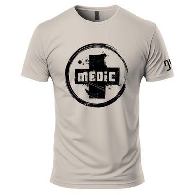 Dion Wear Medic T-Shirt - Soft Cotton Crew Neck Shirt for Men Sand