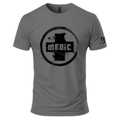 Dion Wear Medic T-Shirt - Soft Cotton Crew Neck Shirt for Men Charcoal