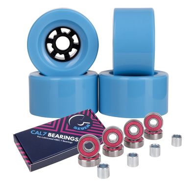 Cal 7 90mm 78A Cruiser Skateboard Wheels, Longboard Flywheel (Solid Light Blue)