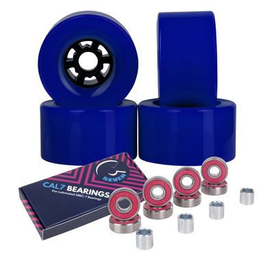 Cal 7 83mm 78A Cruiser Skateboard Wheels, Longboard Flywheel (Solid Blue)