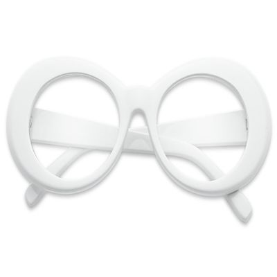 Colorful Oval Kurt Cobain Inspired Mod Round Pop Fashion Sunglasses (White, Clear)