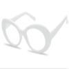 Colorful Oval Kurt Cobain Inspired Mod Round Pop Fashion Sunglasses (White, Clear) view 2