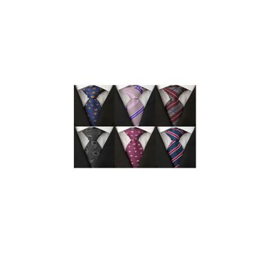 Adulove Men's Necktie Classic Silk Tie Woven Jacquard Neck Ties 6 PCS