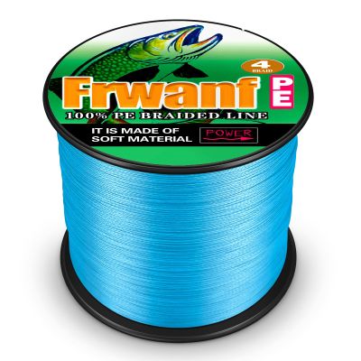 Frwanf Braided Fishing Line 4 Strands Super Strong PE Fishing String ExtremePower Fishing Braid Line for Saltwater and Fresh Water 15LB Test 100M/109Yards Blue