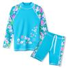 TFJH E 2 Piece Swimsuits for Girls UPF 50+ UV Sun Protetive Swimwear Size 7-8 Blue Flower 128/134 view 1