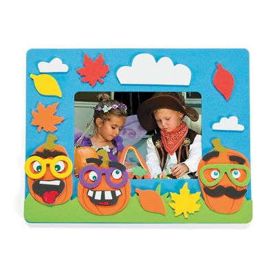 Funny Face Pumpkin Photo Frame Craft Kit - 12 - Crafts for Kids and Fun Home Activities