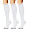 CHARMKING Compression Socks for Women & Men Circulation (3 Pairs) 15-20 mmHg is Best Athletic for Running, Flight Travel, Support, Cycling, Pregnant - Boost Performance, Durability (S/M, White) view 1