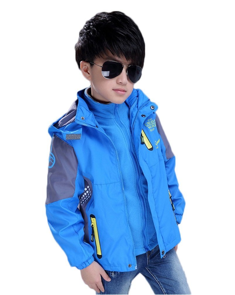 Bakerdani Boys Three-in-one Detachable Jacket Windproof Warm Two-piece Coat