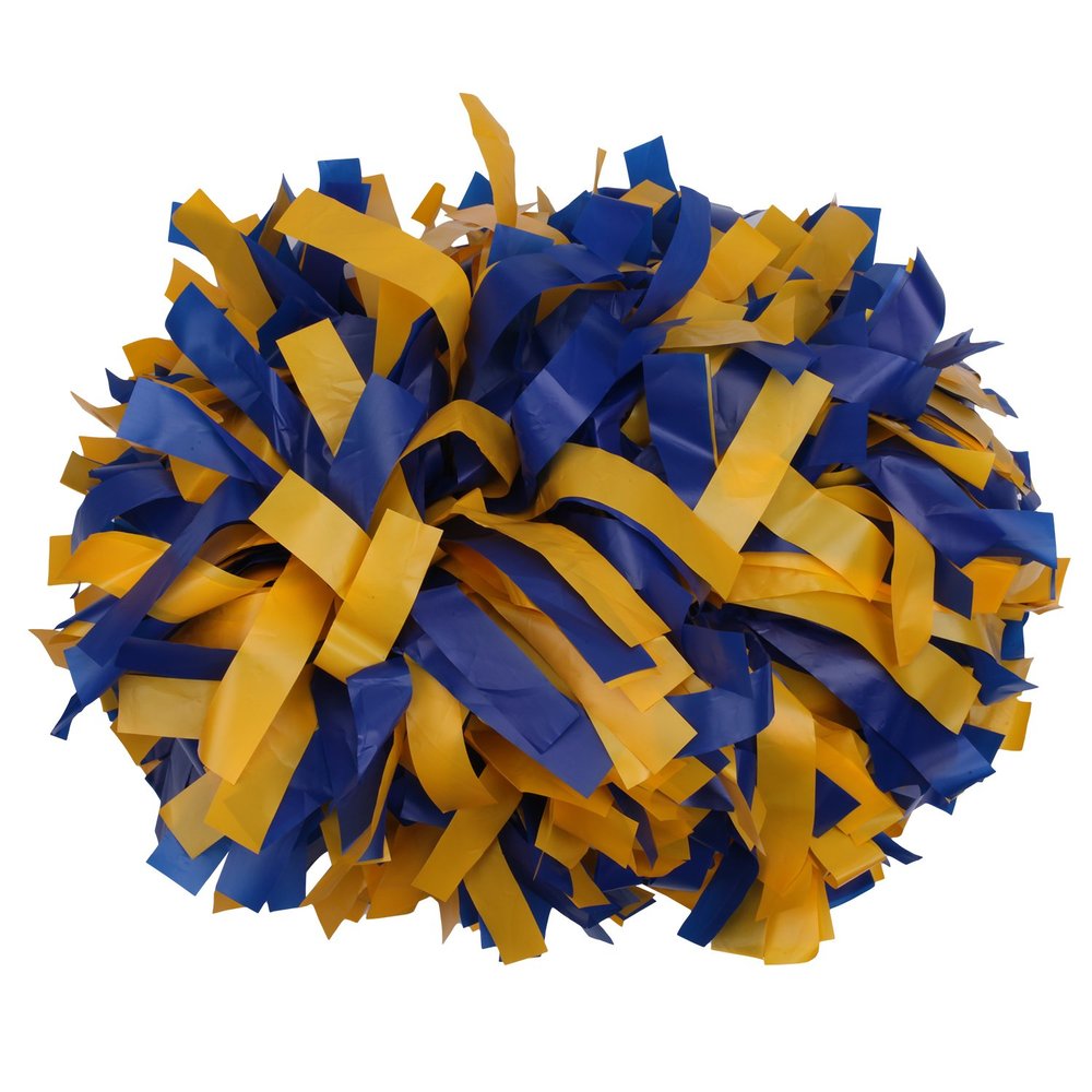 ICObuty Plastic Cheerleading Pom pom 6 inch 1 Pair(Yellow-Royal Blue)