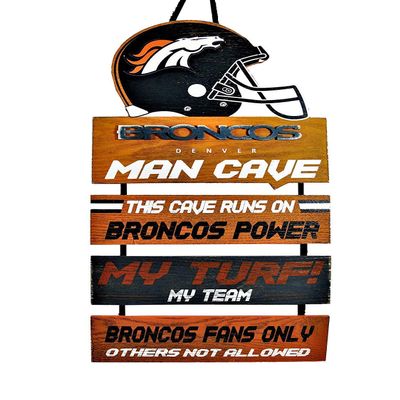 FOCO Denver Broncos NFL Mancave Team Logo Man Cave Hanging Wall Sign