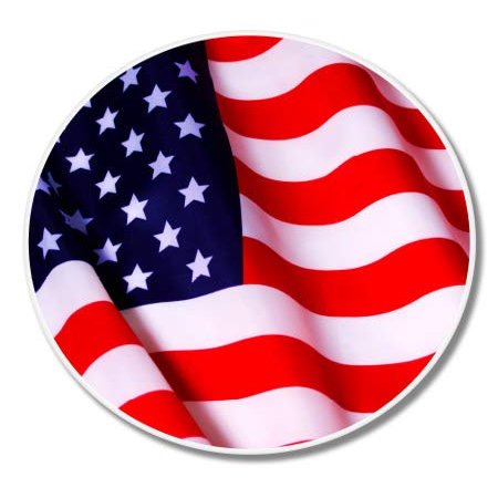 GT Graphics USA Flag Circle - 3" Vinyl Sticker - for Car Laptop I-Pad Phone Helmet Hard Hat - Waterproof Decal