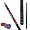 Action Mayhem MAY22 Joker & Black Cards Pool Cue Stick with 12 pieces of Master Billiard Chalk (20) view 1