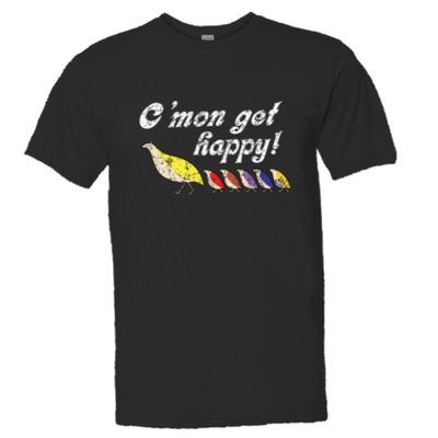 Mens Come On Get Happy Partridge HQ Tee-Black-XXL