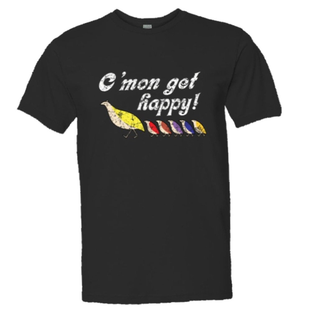 Mens Come On Get Happy Partridge HQ Tee-Black-XXL