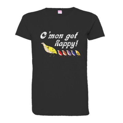 Womens Come On Get Happy Partridge HQ Tee-Black-XL