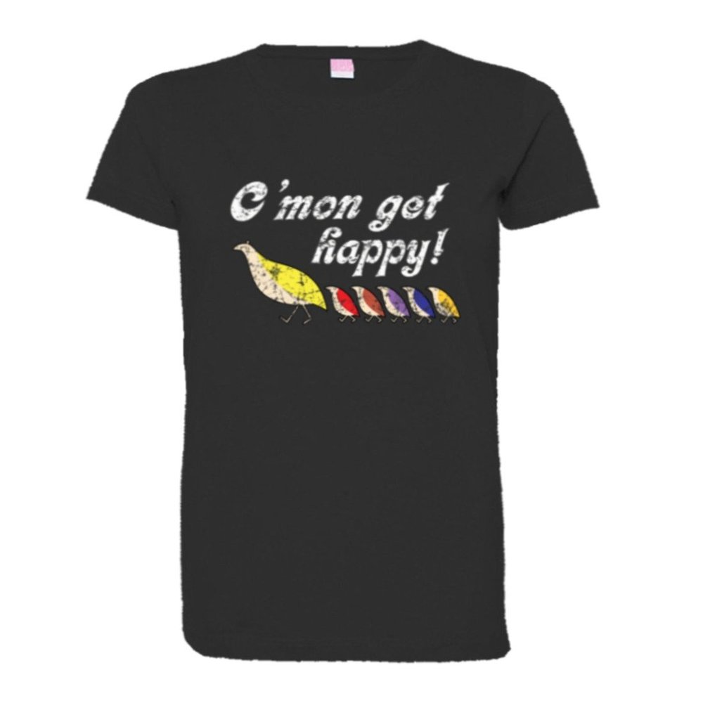 Womens Come On Get Happy Partridge HQ Tee-Black-XL