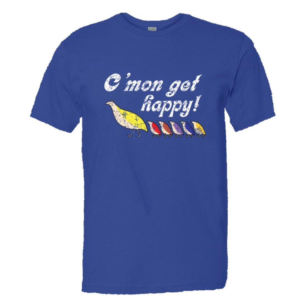 Mens Come On Get Happy Partridge HQ Tee-Royal-XL