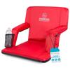 Stadium Boss Recliner Stadium Seat for Bleachers, Benches, Lawns, Backyard, Camping & Beach  Padded Sport Chair, Cushion Backs & Armrest  6 Reclining Positions  Portable Carry Straps  Red view 1