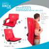 Stadium Boss Recliner Stadium Seat for Bleachers, Benches, Lawns, Backyard, Camping & Beach  Padded Sport Chair, Cushion Backs & Armrest  6 Reclining Positions  Portable Carry Straps  Red view 2