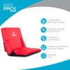 Stadium Boss Recliner Stadium Seat for Bleachers, Benches, Lawns, Backyard, Camping & Beach  Padded Sport Chair, Cushion Backs & Armrest  6 Reclining Positions  Portable Carry Straps  Red view 3