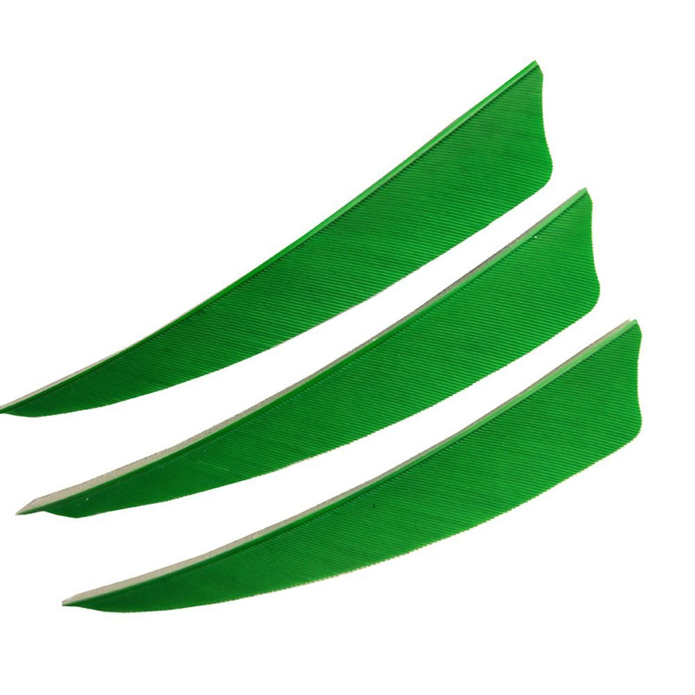 CHINA AMIER ARCHERY Arrow Feathers 4" Turkey Feather Arrow Fletching Feather Peltate Right Wing Natural Vanes (Green)
