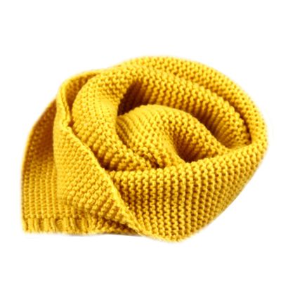 Dolores Kids Soft Knitted Scarf Fashion Solid Color Infant Toddler Warm Scarves Muffler Winter Wrap Shawl Yellow
