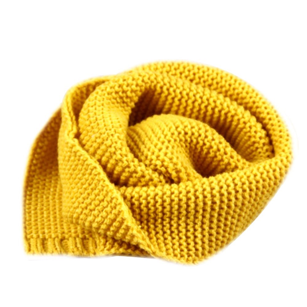 Dolores Kids Soft Knitted Scarf Fashion Solid Color Infant Toddler Warm Scarves Muffler Winter Wrap Shawl Yellow
