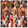 PUZINE 2pack 13" Cheerleading Pom Poms with New Handle for Team Spirit Sports Dance Cheering Kids Adults 100g (Blue with Gold) view 3