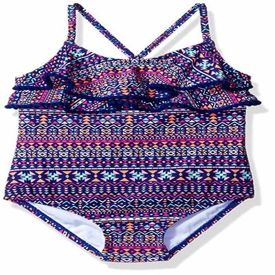 Carter's Little Girls Tribal Ruffle 1-pc Swimsuit, Purple (4)