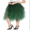 Urban CoCo Women's Sheer Tutu Skirt Tulle Mesh Layered Midi Skirt (XL, Dark Green) view 1