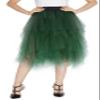 Urban CoCo Women's Sheer Tutu Skirt Tulle Mesh Layered Midi Skirt (XL, Dark Green) view 2