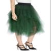 Urban CoCo Women's Sheer Tutu Skirt Tulle Mesh Layered Midi Skirt (XL, Dark Green) view 4