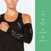 2XU Unisex Flex Run Compression Arm Sleeves Black/Gray X-Small view 3