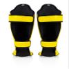 Fairtex SP5 Muay Thai Shin Guards for Men, Women, Kids | Shinguards are Premium, Lightweight & Durable | Extended Protection to Avoid shin splints During Training or Sparring - Small,Yellow view 2