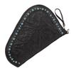 American West Hand Tooled Handcrafted 100% Genuine Leather Padded Gun Case for Men and Women | Annie's Secret Collection | Western (Black) view 1