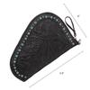 American West Hand Tooled Handcrafted 100% Genuine Leather Padded Gun Case for Men and Women | Annie's Secret Collection | Western (Black) view 4