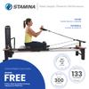 Stamina Products AeroPilates Pro 565 Pilates Reformer with Oak Wood Base  Studio Grade for Home Use with Cardio Rebounder, Adjustable Foot Bar, 4 Resistance Springs, and Workout DVD view 3