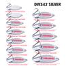 PROBEROS Fishing Spoons Lures Bass Baits Jigging Bait Tackle with Treble Hooks Hard Metal Spoon Fishing Lure Weight Pick 10 Pcs/Pack 0.1oz Silver view 2