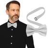 Bow Tie for Men Polyester Solid Pretied Bowties Adjustable Tuxedos Bowtie for Weddings & Grooms Gift  Bow Ties for Women (1, Gray) view 1