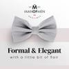 Bow Tie for Men Polyester Solid Pretied Bowties Adjustable Tuxedos Bowtie for Weddings & Grooms Gift  Bow Ties for Women (1, Gray) view 2