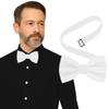 Bow Tie for Men Polyester Solid Pretied Bowties Adjustable Tuxedos Bowtie for Weddings & Grooms Gift  Bow Ties for Women (1, White) view 1