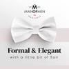 Bow Tie for Men Polyester Solid Pretied Bowties Adjustable Tuxedos Bowtie for Weddings & Grooms Gift  Bow Ties for Women (1, White) view 2