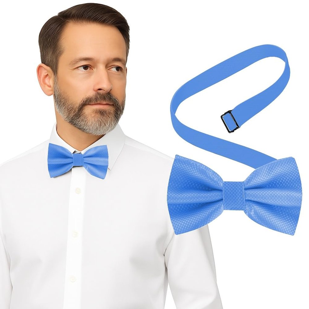 Bow Tie for Men Polyester Solid Pretied Bowties Adjustable Tuxedos Bowtie for Weddings & Grooms Gift  Bow Ties for Women (1, Baby Blue)