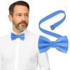 Bow Tie for Men Polyester Solid Pretied Bowties Adjustable Tuxedos Bowtie for Weddings & Grooms Gift  Bow Ties for Women (1, Baby Blue) view 1